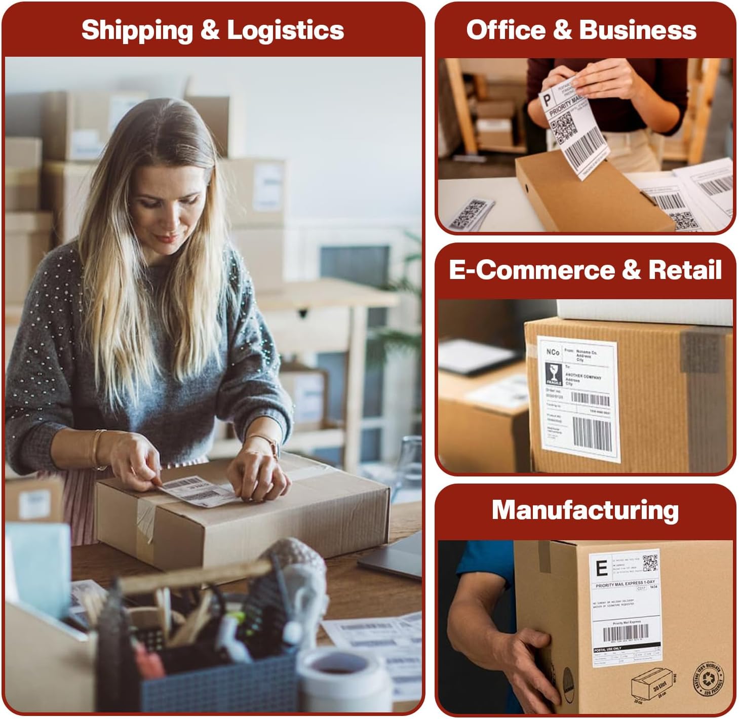 EpicRise 4 Stacks 2000 Thermal Labels, 4" x 6" Fanfold Direct Thermal Shipping Labels, BPA-Free Paper with Strong Adhesive, Waterproof & Scratch-Resistant, Compatible with Zebra, Rollo, MUNBYN & More - Image 7