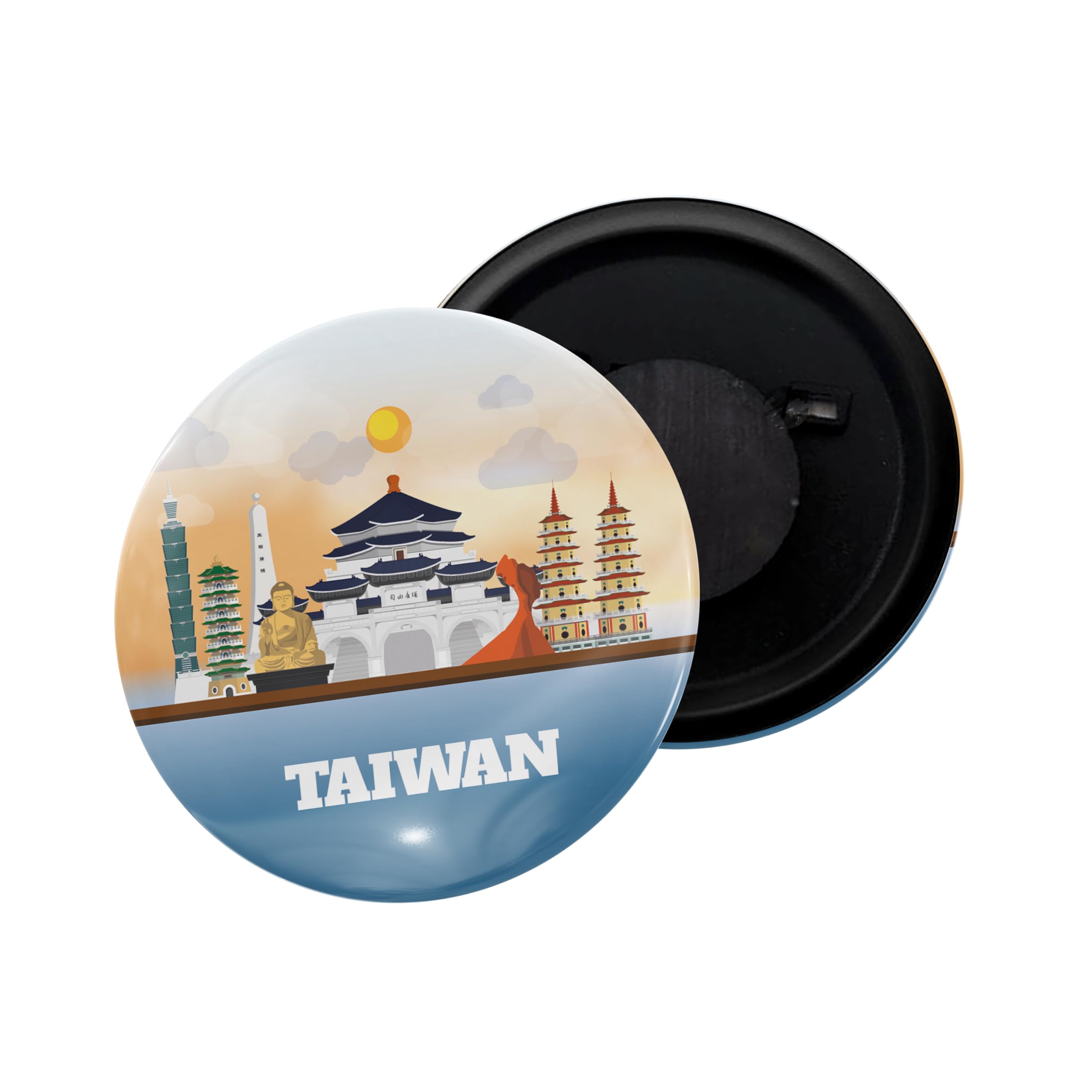 dhcrafts Fridge Magnet Blue Taiwan Glossy Finish Design Pack of 1 (58mm)-image-12