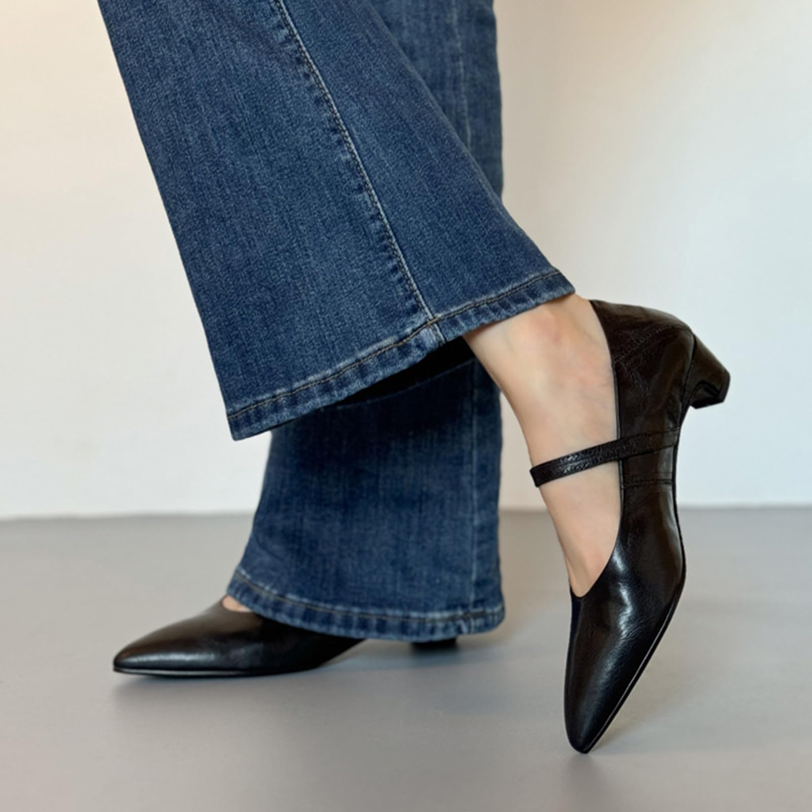 Mary Jane Ballerine Ufficio Stile Casual cammino Donna | Abiti da lavoro, vita cittadina, look weekend, valigia viaggio, abbinamento quotidiano