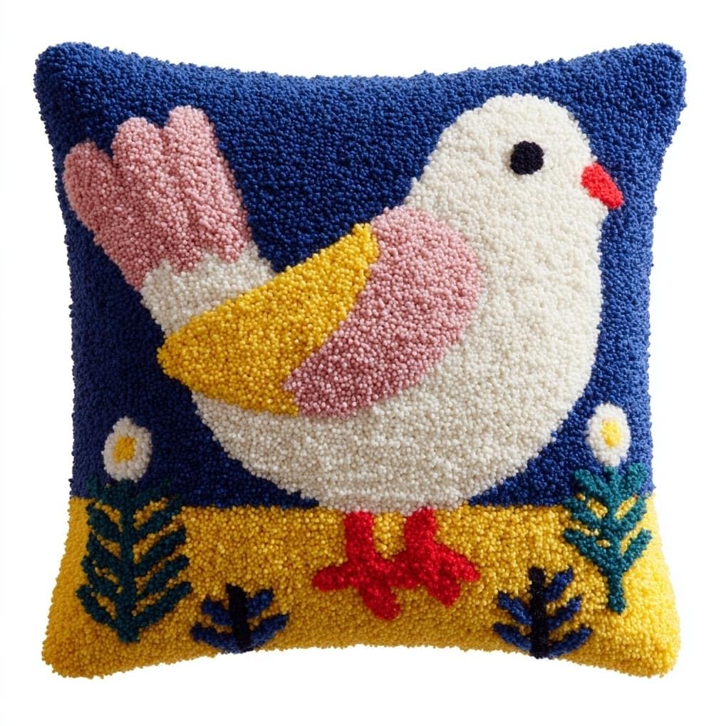 AxiangziK Latch Hook Pillow Kit,Cartoon Pigeon