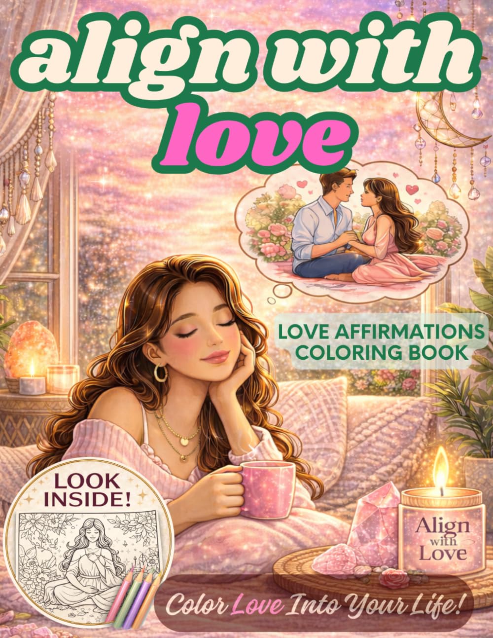 Align with Love: A Soft Life Mindfulness Adult Coloring Book for Women | Self-Love, Positive Affirmations & Manifesting Healthy Relationships
