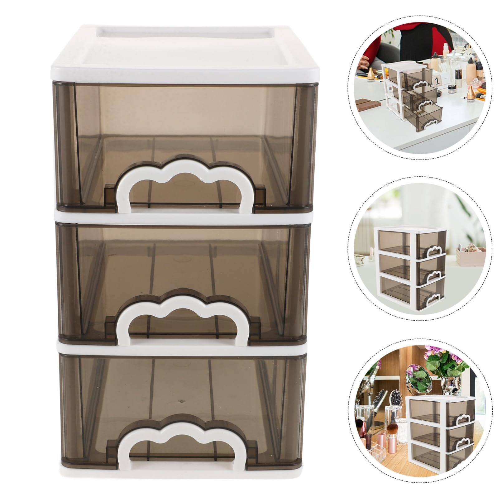 ABOOFAN Organizer Cosmetici in Plastica Cassetti Scorrevoli, Design Compatto e Portatile, Meccanismo Cassetto Comodo per Scrivanie e Spazi Piccoli