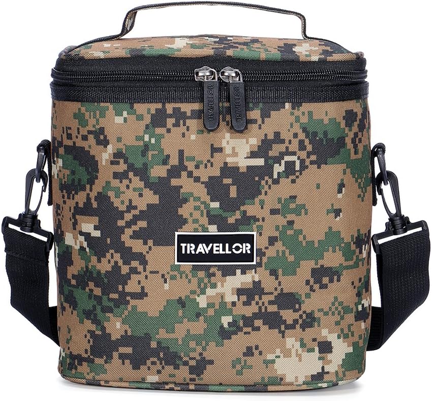 Travellor Insulated Lunch Bag Camping Cooler Bag Ice Chest Tote Bag School Office Work Lunch Box for Outdoor Sports Fishing Picnic Hiking Camo