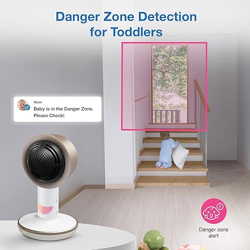 Miniatura 5 de VTech V-Care - Monitor de bebé inteligente con WiFi de 1080p FHD sobre la cuna con pantalla LCD HD de 5 pulgadas 720p. Acceso remoto, inteligencia