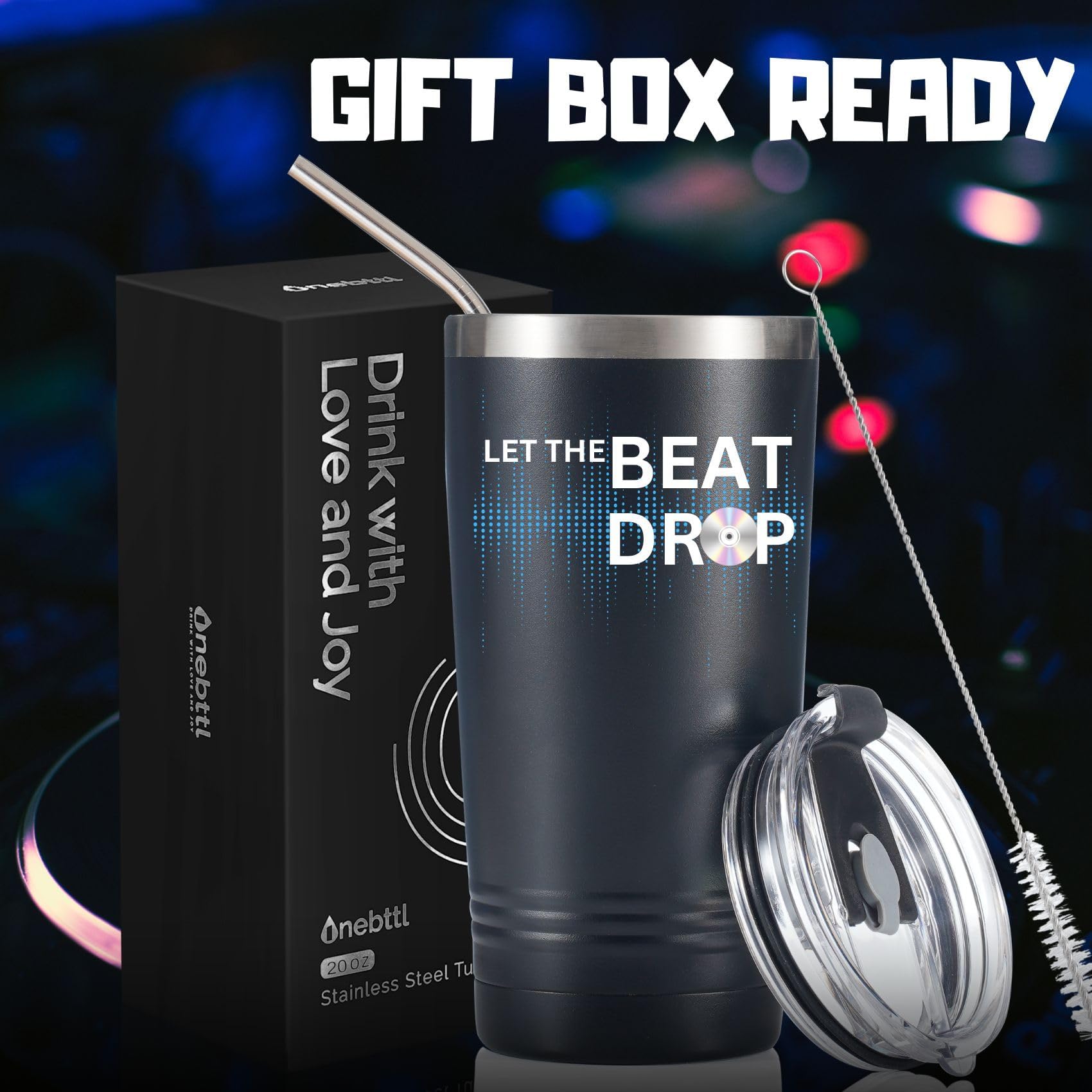 Onebttl DJ Gifts for Men, Women, Disc Jockey Gifts, Disco & Bar Lovers - Let the Beat Drop
