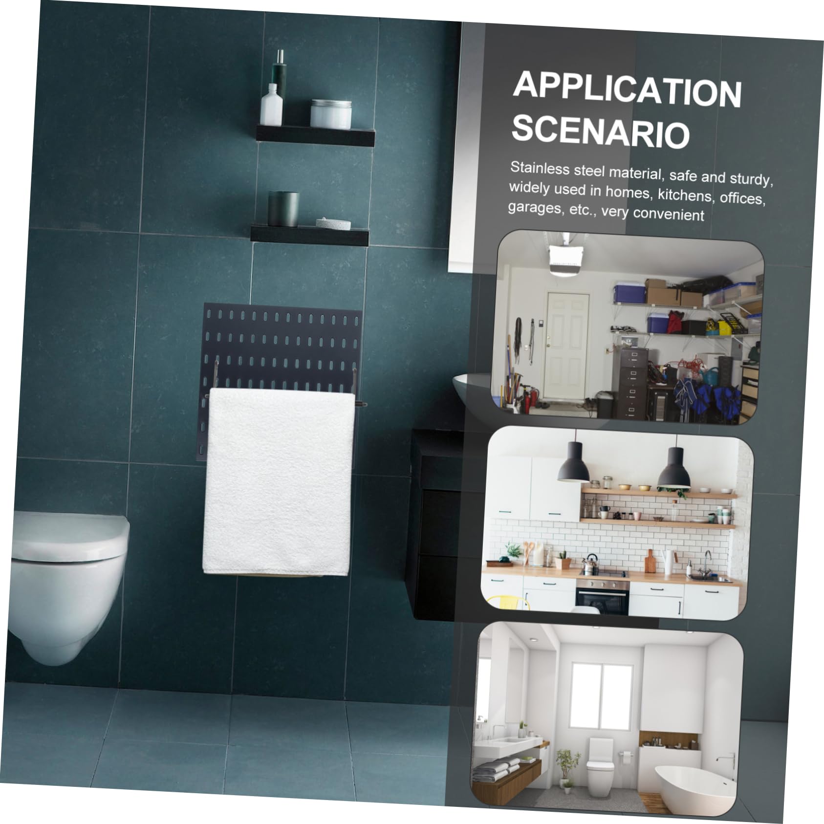 OSOLADY Garage Pegboard Accessory Metal Paper Towel Holder Pegboard Hook for Laundry Room Easy Install Sturdy Construction