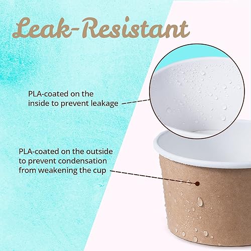 Miniatura 5 de MATICAN Vasos de papel para helado, 100 cuencos de postre desechables de 5.5 onzas para alimentos calientes o fríos, suministros de fiesta de 5.5