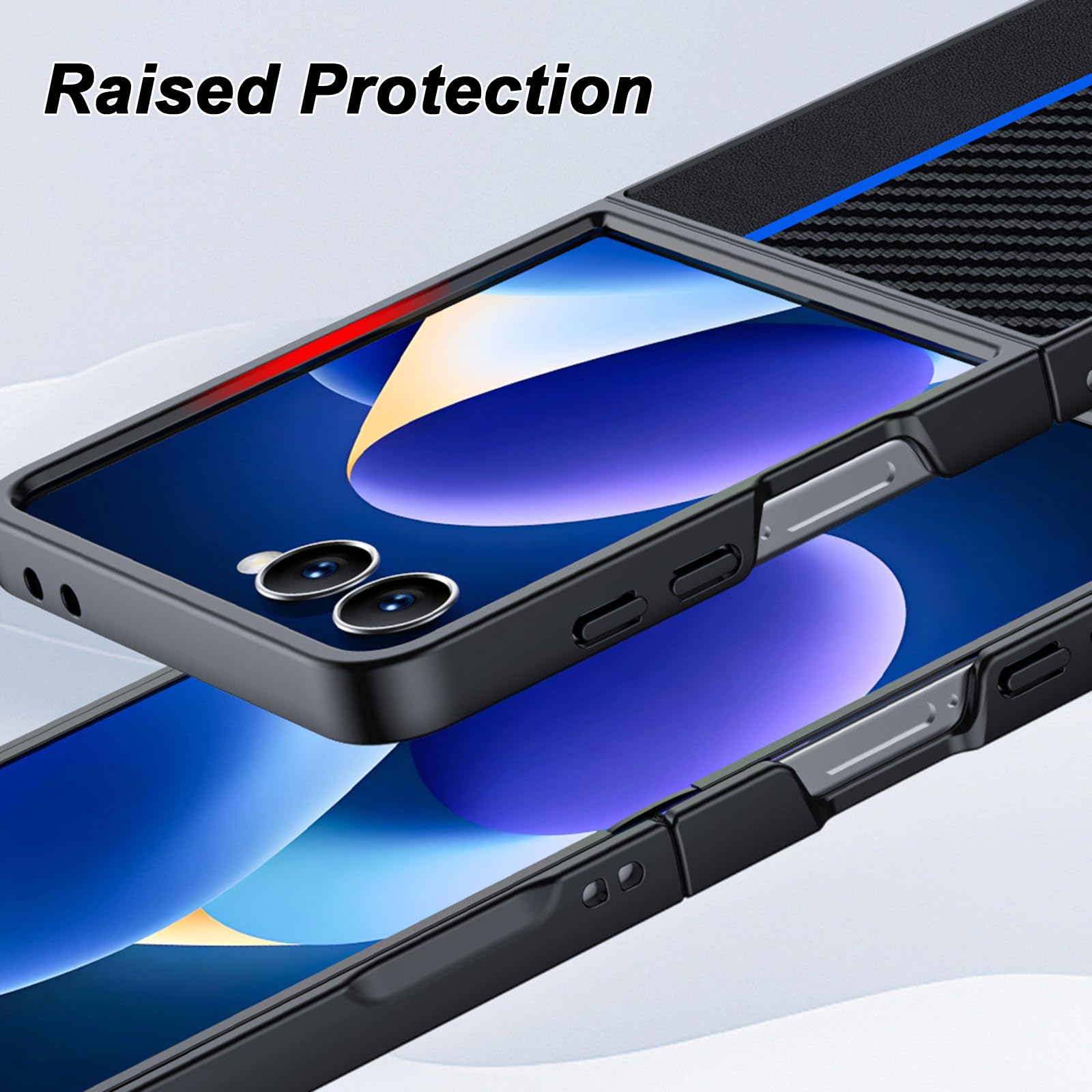 Cienkie etui do Samsung Galaxy Z Flip 8, wzór skóry z włókna węglowego