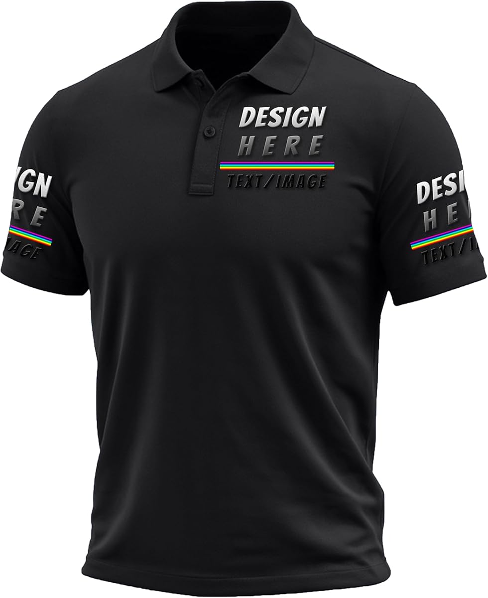 Custom Polo Shirts for Men Design Your Own Golf Jersey Personalized Print/Embroidered Text