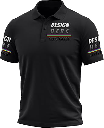 Custom Polo Shirts for Men, Design Your Own Logo, Image or Text