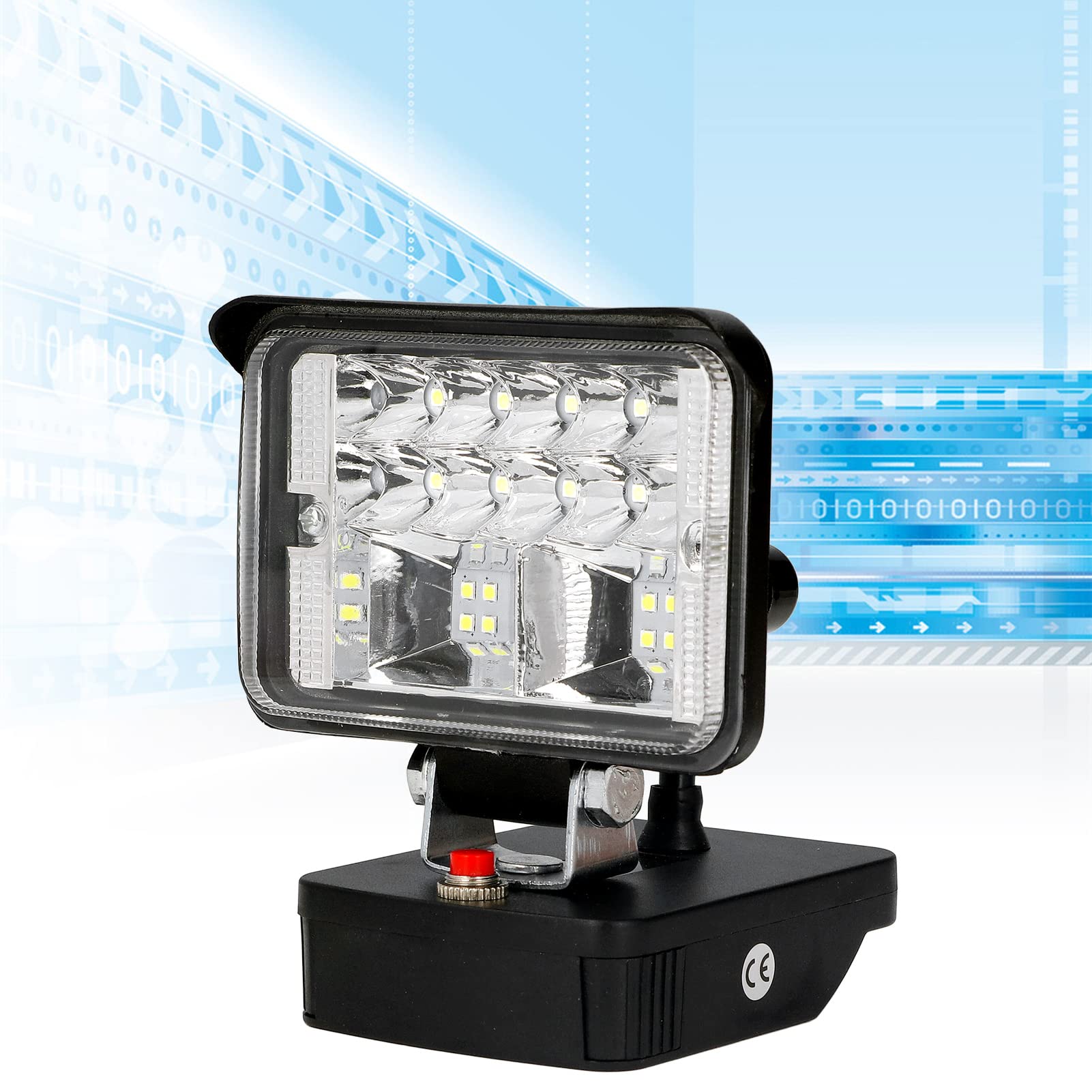 Qinlorgo Eclairage Lampe de travail, lampe de poche + lampe LED avec pile au lithium longue durée Lampe frontale en alliage de zinc pour usage extérieur