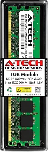 A-Tech Elpida EBE10UE8AFFA-8G-F de repuesto de memoria DDR2 800MHz PC2-6400 UDIMM no ECC 1Rx8 1.8V 240 pines