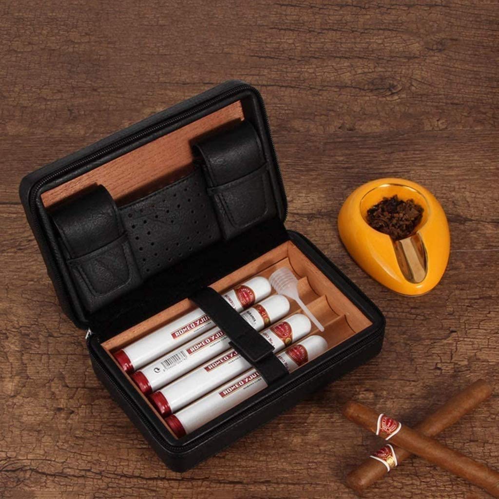 Scatola per sigari Humidor Porta sigari Humidor Porta sigari Humidor Porta sigari Humidor Porta sigari Portatile in Pelle da Viaggio con umidificatore Rimovibile Scatola per sigari