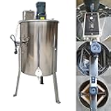 2/3/4 Frame Honey Extractor, Stainless Steel Electric Beekeeping Extraction, Honeycomb Drum Spinner with Transparent Lid, Apiary Centrifuge Equipment with Height Adjustable Stand(2frame)