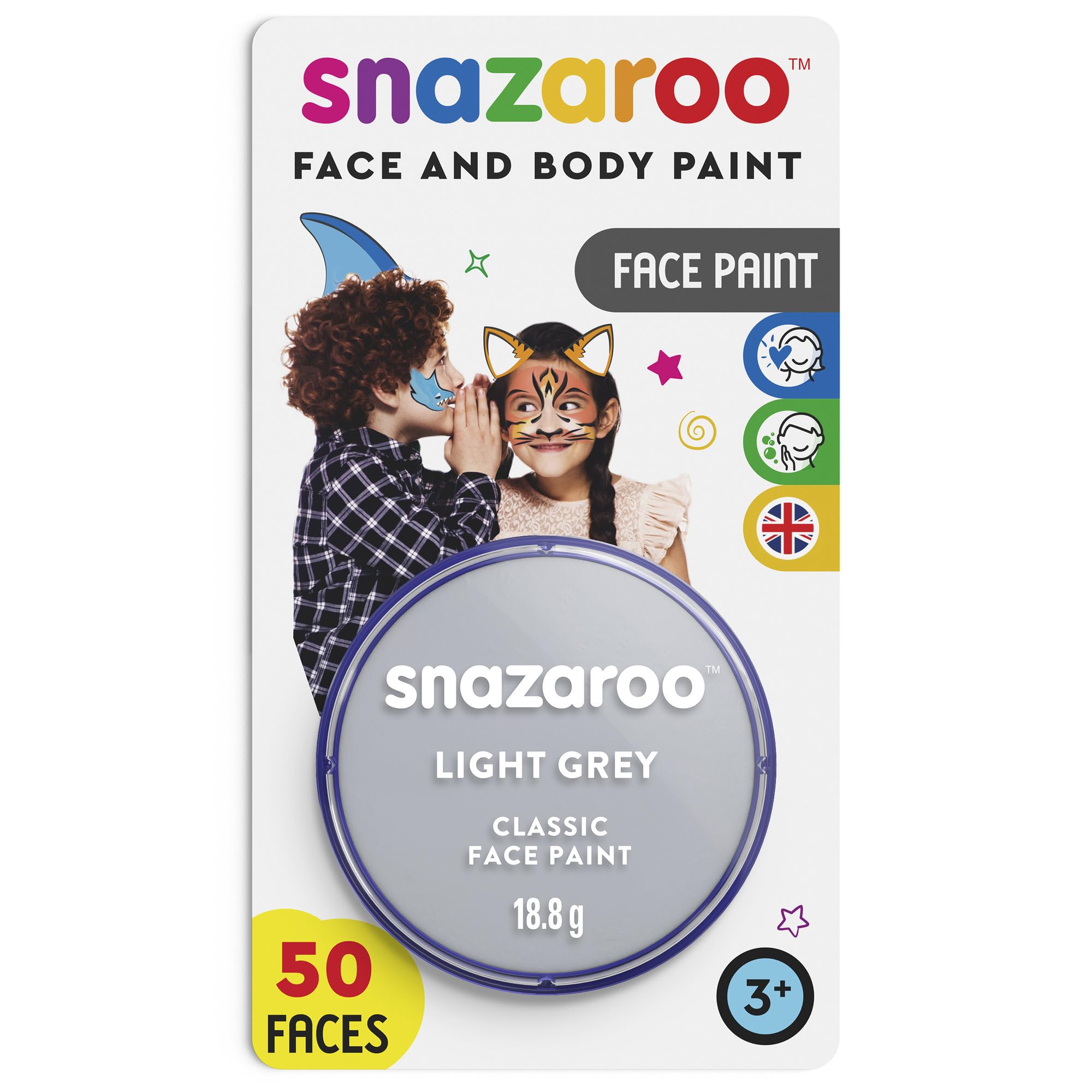 Snazaroo Face Paint 18ml-Light Grey