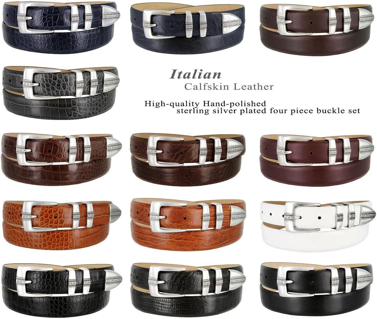 S5825 Genuine Full-Grain Cowhide Leather Designer Golf Dress Belt 1-1/8"(30mm) Wide - Image 6