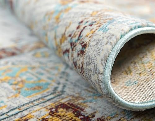 Miniatura 5 de Tapete abstracto Unique Loom, colección Estrella, moderno, multiárea, Polipropileno, celesteturquesa