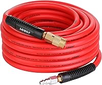 JOROY 3/8" x 50ft Hybrid Air Hose - Lightweight, Kink-Resistant, 300 PSI, Cold-Weather Flexible with 1/4" Brass Quick Coupler & Plug