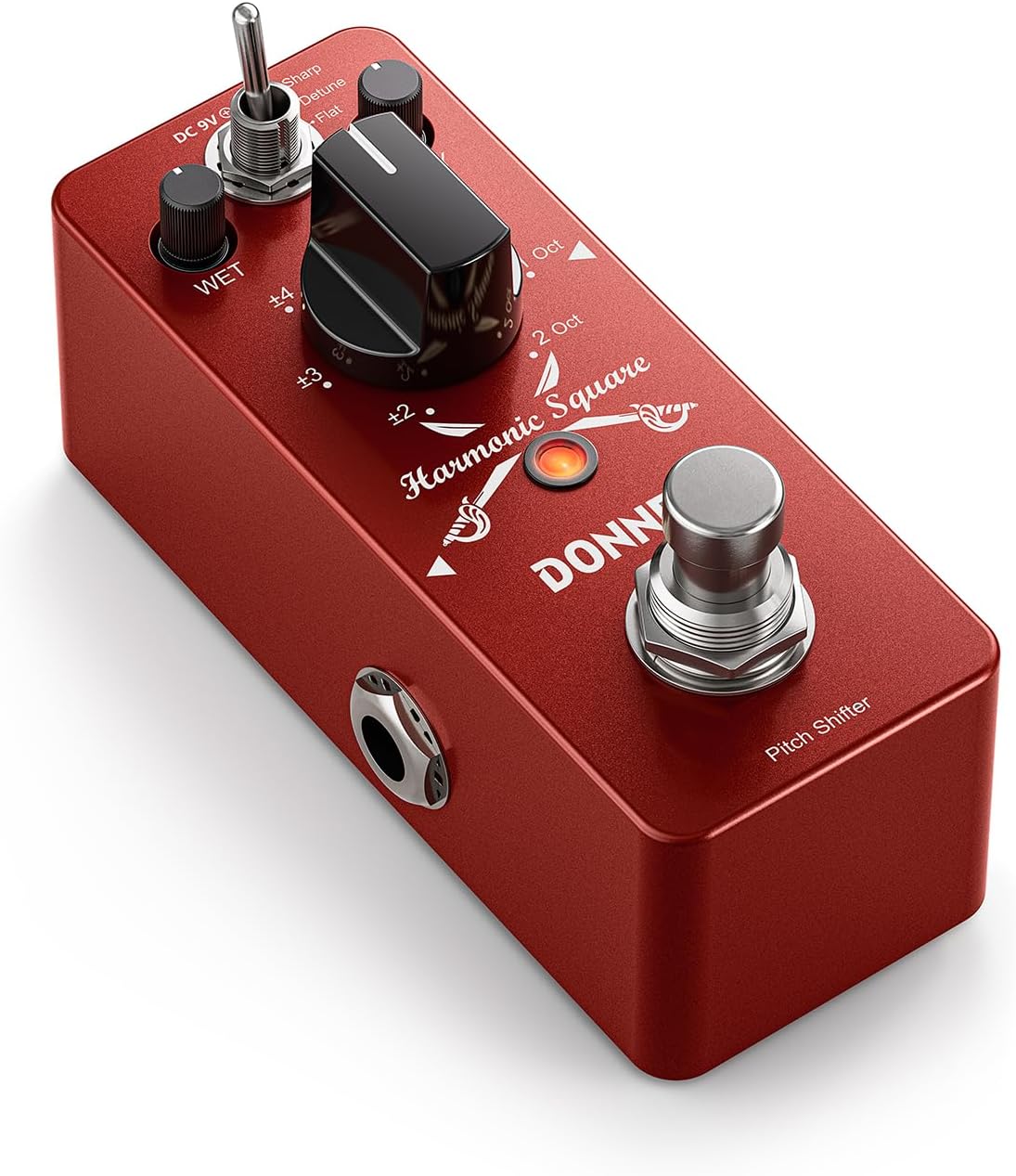 Octave Guitar Pedal, Harmonic Square Digital Octave Mini Pedal Pitch Shifter 7 Shift Types 3 Tone Modes Sharp Detune Flat True Bypass