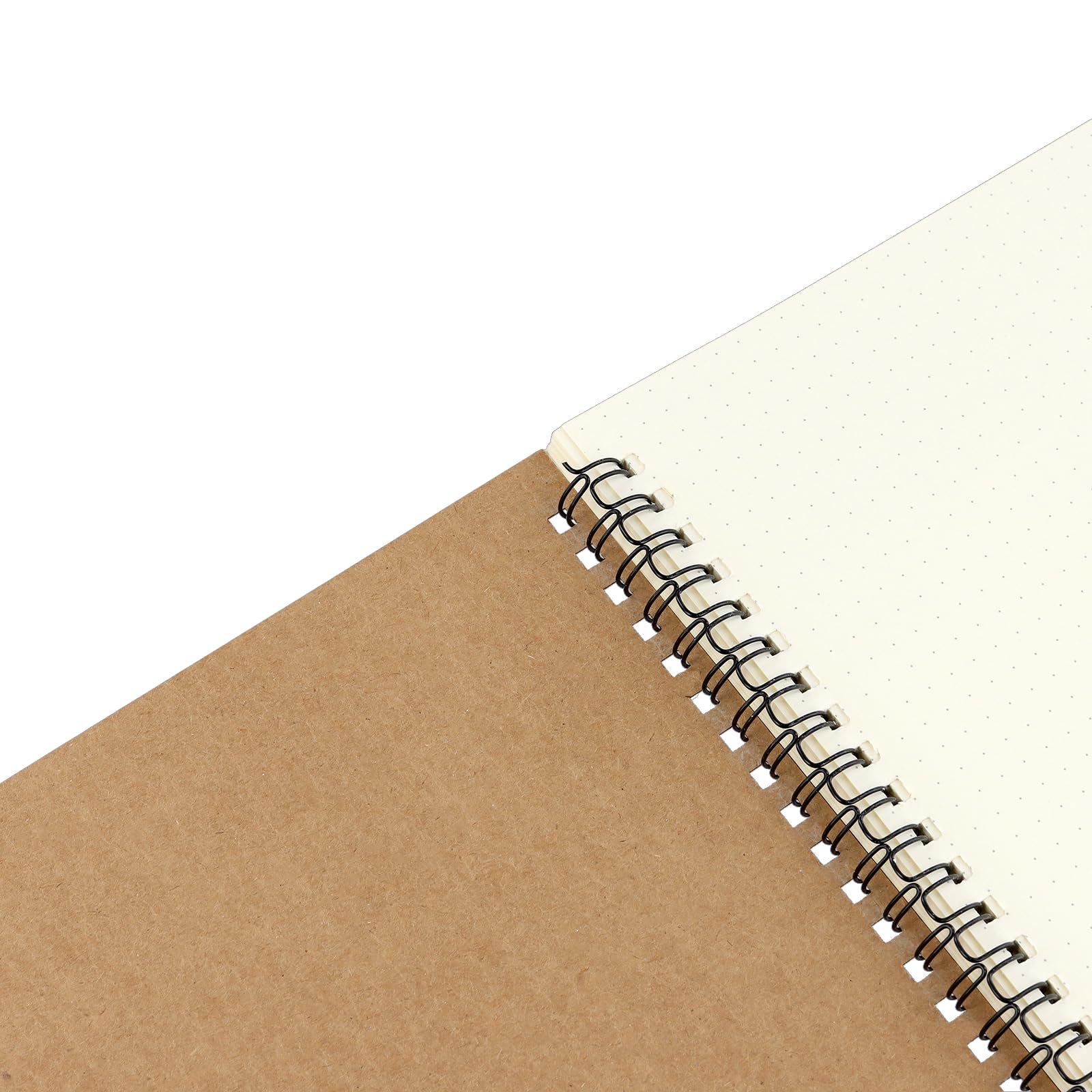KEILEOHO 6 Quaderni A4 Puntinati, Blocco Note a Spirale con Copertina in Carta Kraft, 100 Fogli 200 Pagine, Carta 100 g/m², per Schizzi, Disegno e Appunti