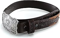 Vista 6 de ARIAT Cinturón rectangular en relieve con hebilla y borde de cuerda para niño (niños pequeñosniños grandes)