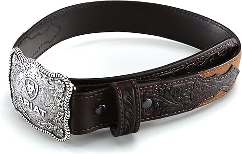 Miniatura 6 de ARIAT Cinturón rectangular en relieve con hebilla y borde de cuerda para niño (niños pequeñosniños grandes)