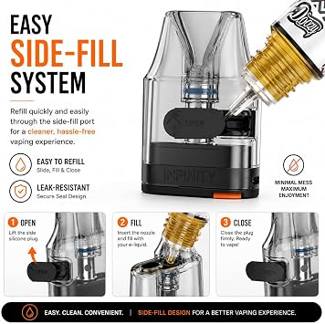 Doozy Infinity 0.8 ohm 2ml 3 Pack Replacement Pods Mesh Cartridges - Refillable Pod - Leak Resistant - Easy Side Fill - Compatible with Doozy Infinity Pod Kit