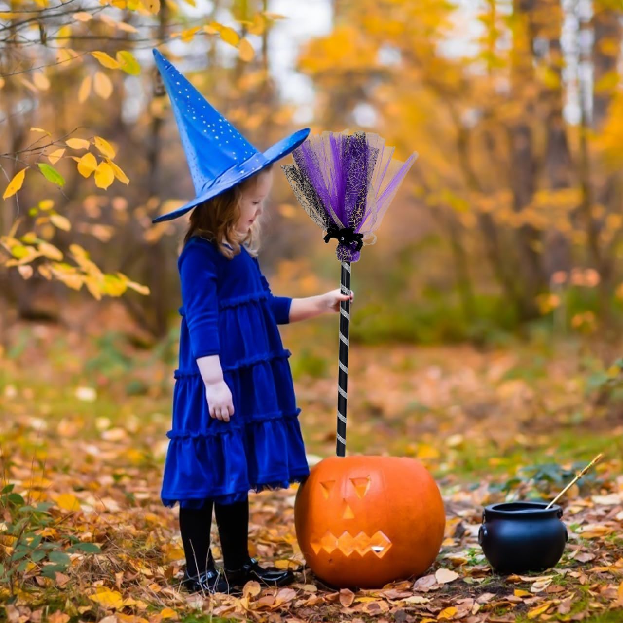 Halloween czarodziejska różdżka, kostium miotły dla dziewczynek i dzieci, Halloween, dekoracja stołu, kostium czarodziejki, cosplay, nawiedzony dom, horror, impreza, dekoracja, rekwizyt, miotła