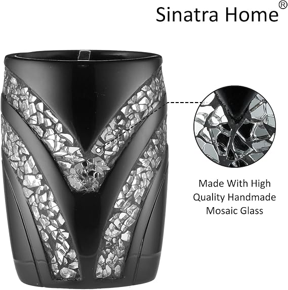 Popular Bath Sinatra Collection Tooth Brush Holder, Black
