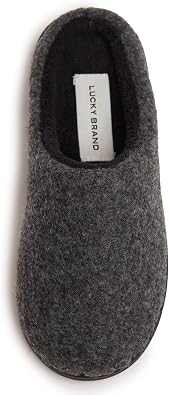 Lucky Brand Boys Faux Wool Clog Slippers with Memory Foam