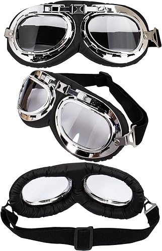 Vista 5 de Peicees Sombrero de aviador con gafas, disfraz para adultos y niños, sombrero de piloto vintage para hombres y mujeres, sombrero de trampero