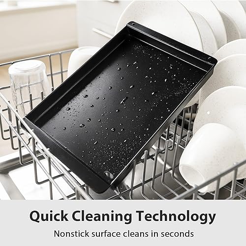 Miniatura 18 de Utheer Plancha reversible de cerámica de aluminio de 16.3 x 13 pulgadas, 50% más ligera, placa de parrilla plana y acanalada antiadherente 2 en 1