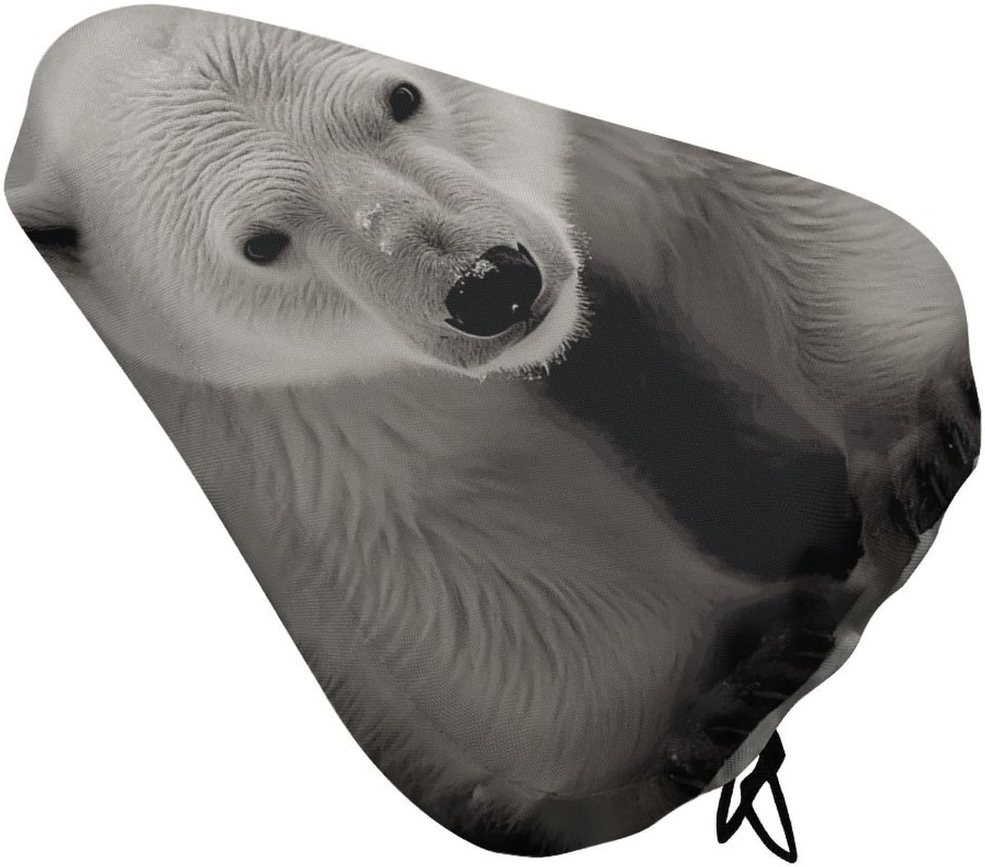 Polar Bear Bike Seat Cushion Waterproof Road Bike Seat Cover for Women Men Comfort Bicycle Seat Rain Cover with Drawstring Padded Mountain Bikes Saddle Fit for Exercise Stationary Bikes
