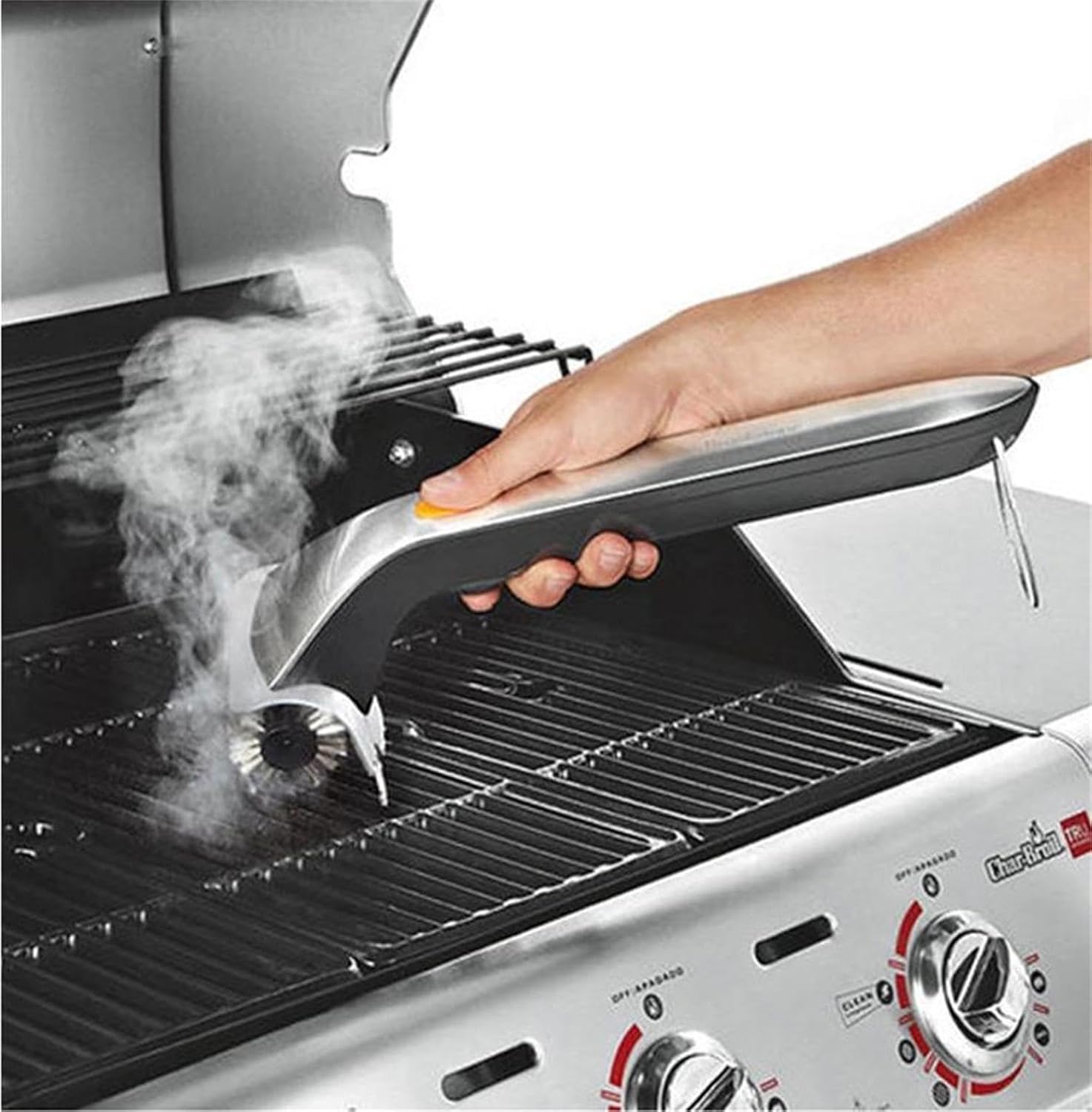 Electric Steam BBQ Grill Brush, Rechargeable 3000mAh Battery, Stainless Steel Bristles, Built-in Scraper, Water Control, Compatible with Ceramic, Cast Iron, Porcelain, Stainless Steel Grills, Black