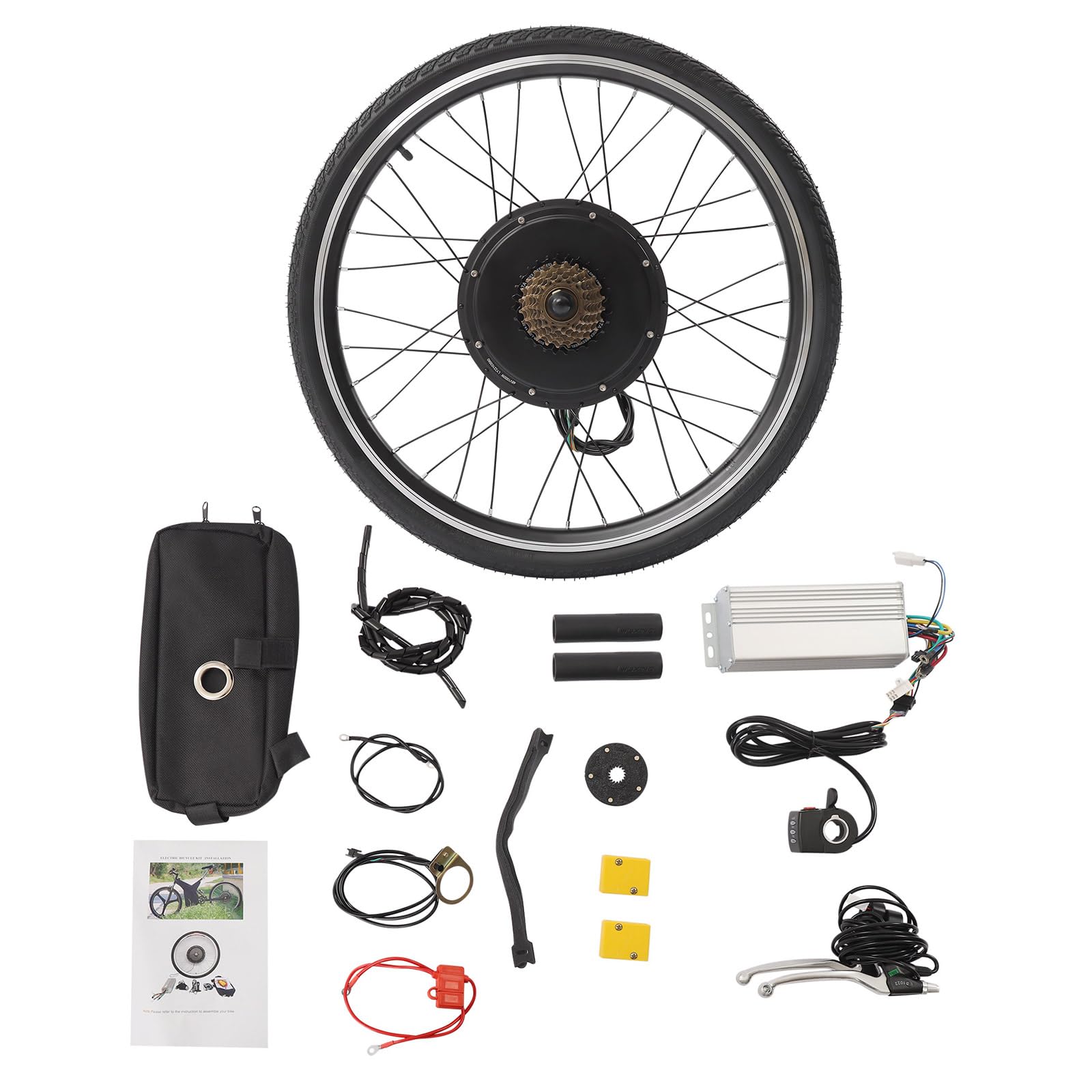 Electric Bicycle Motor Kit Front/Rear Wheel Bike Modification Kit E-Bike Front/Rear Wheel Conversion Kit with Display for Assembling and Modifying The Rear/Front Wheels