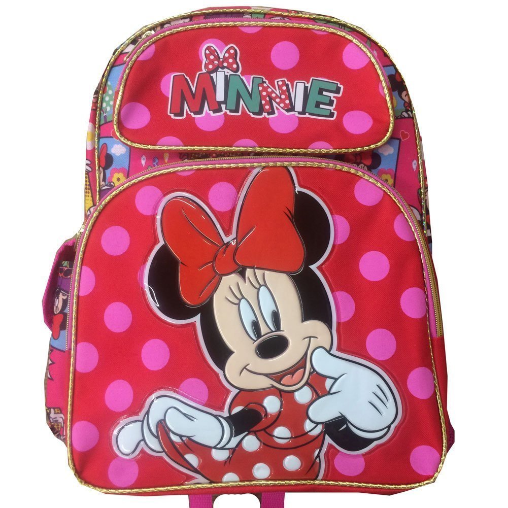 Backpack - Minnie Mouse Comic Book Red and Pink Cutesy New 636159