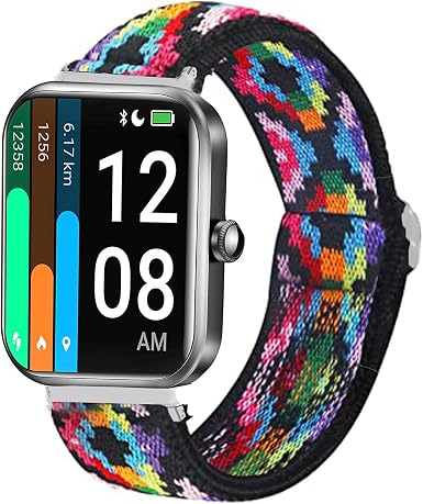 Compatible with TOZO S2 Band, Lamshaw Stretch Elastics Adjustable Strap  Compatible for LETSCOM ID206 1.69\