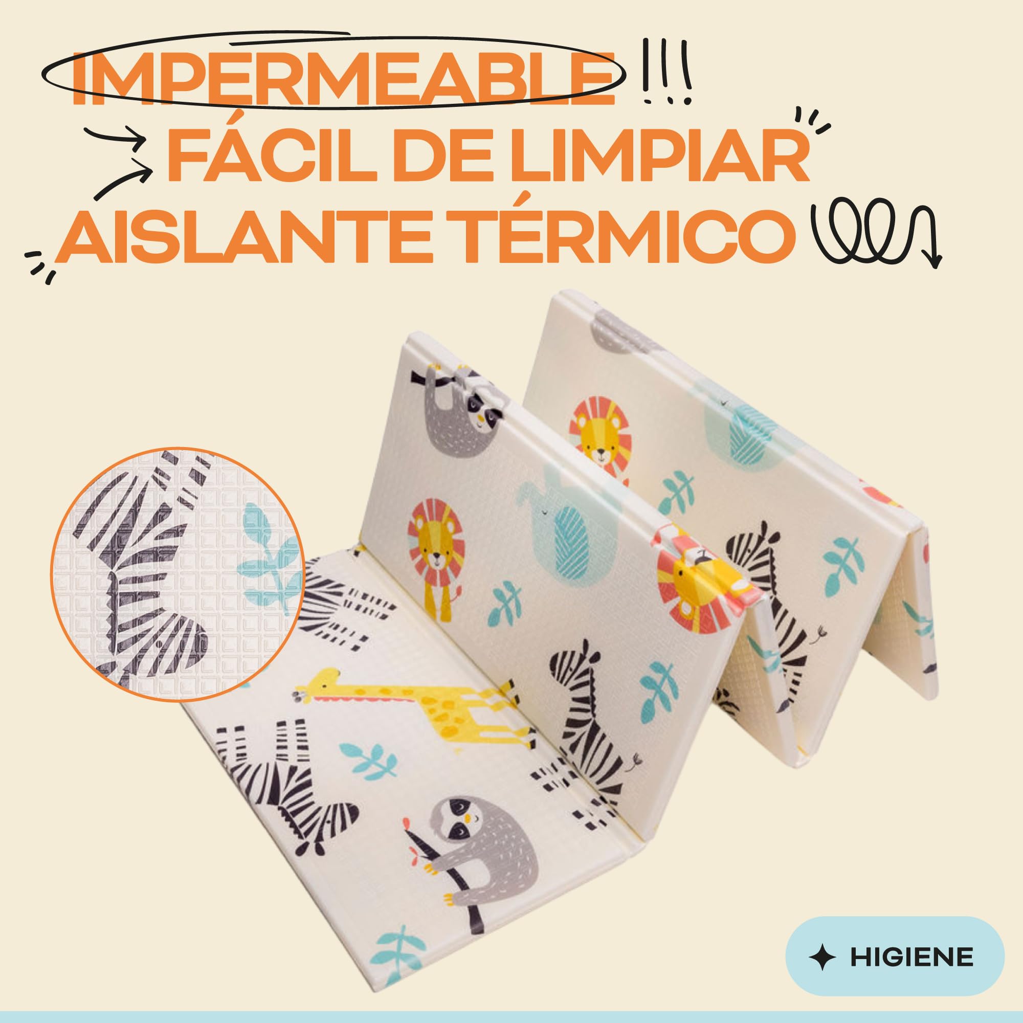 Alfombra Bebe Acolchada Plegable 150x180x1cm – Tapete Actividades Impermeable Reversible – Gimnasio Infantil – Manta Juegos y Regalo Ideal – Parque Infantil Bebé – Tapete Bebé – Colchoneta Suelo