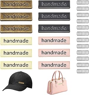 12 Pack Square-Shaped Alloy Hand Made Tags Sewing Crafts Accessories Bag Label for Clothes