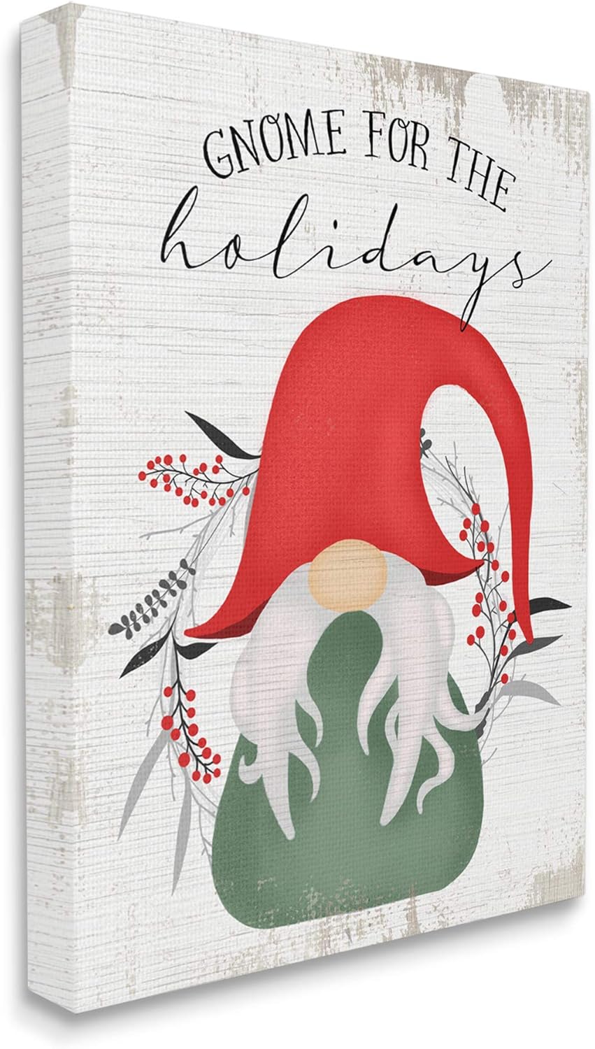 Stupell Industries Gnome for The Holidays Winter Garden Pun