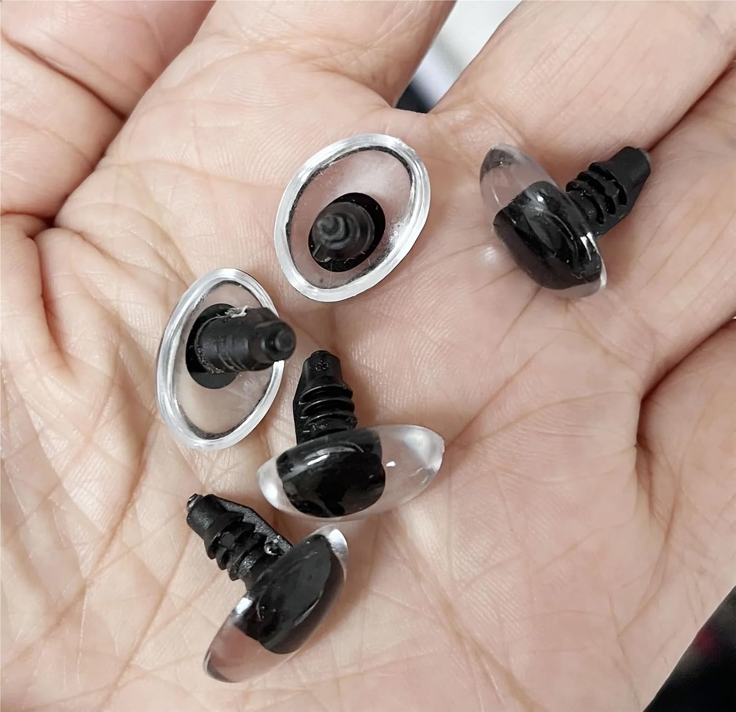 Clear Oval Safety Eyes 9x12mm 13x18mm 25Pair with Washers for Doll Making