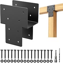 4x4 1PCS Post Cap Tie Rod Brackets,Heavy Duty Beam Tie Rod Brackets | TROPTOLKY Heavy Duty Wood Beam Tie Rod Brackets, for Supporting Outdoor Pergolas, Gazebos, Decks and Porches