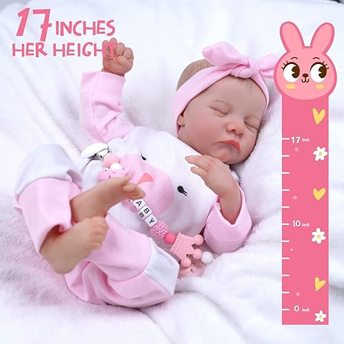 Miniatura 7 de JIZHI Lifelike Reborn Baby Dolls - 17-Inch Soft Cloth Body Realistic-Newborn Baby Dolls Sleeping Baby