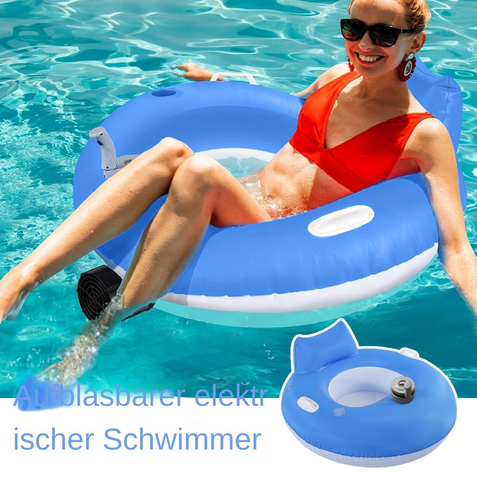 Cojín de natación motorizado,Tumbona de agua inflable para mujeres - Tumbona cómoda y portátil para nadar en el lago de verano y tomar el sol