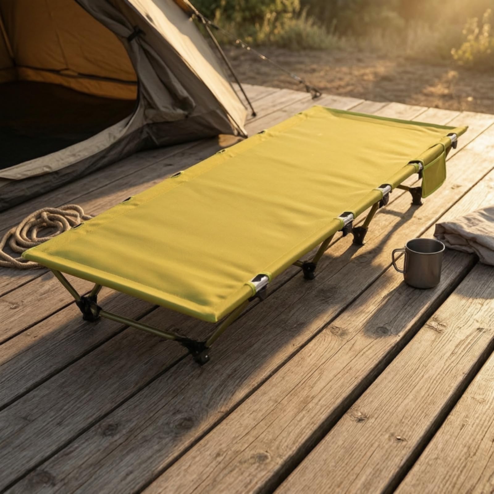Sharplace Tragbares Klappbett Campingbett Feldbett Liege Reisebett mit 7075 Aluminiumlegierung Und Reißfestem Oxford Material Bis 150 Kg Belastbar Rascher, Grün