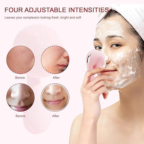 Miniatura 2 de Cepillo facial recargable, cepillo de limpieza facial LYKTRIX adecuado para limpieza profunda, exfoliación suave, limpiador facial eléctrico,