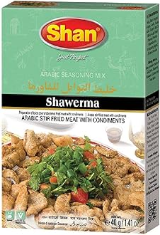 Shawerma Arabic Seasoning Mix 1.41 oz (40g) - Spice Powder for Arabic Stir Fried Meat with Condiments - Suitable for Vegetarians - Airtight Bag in a Box