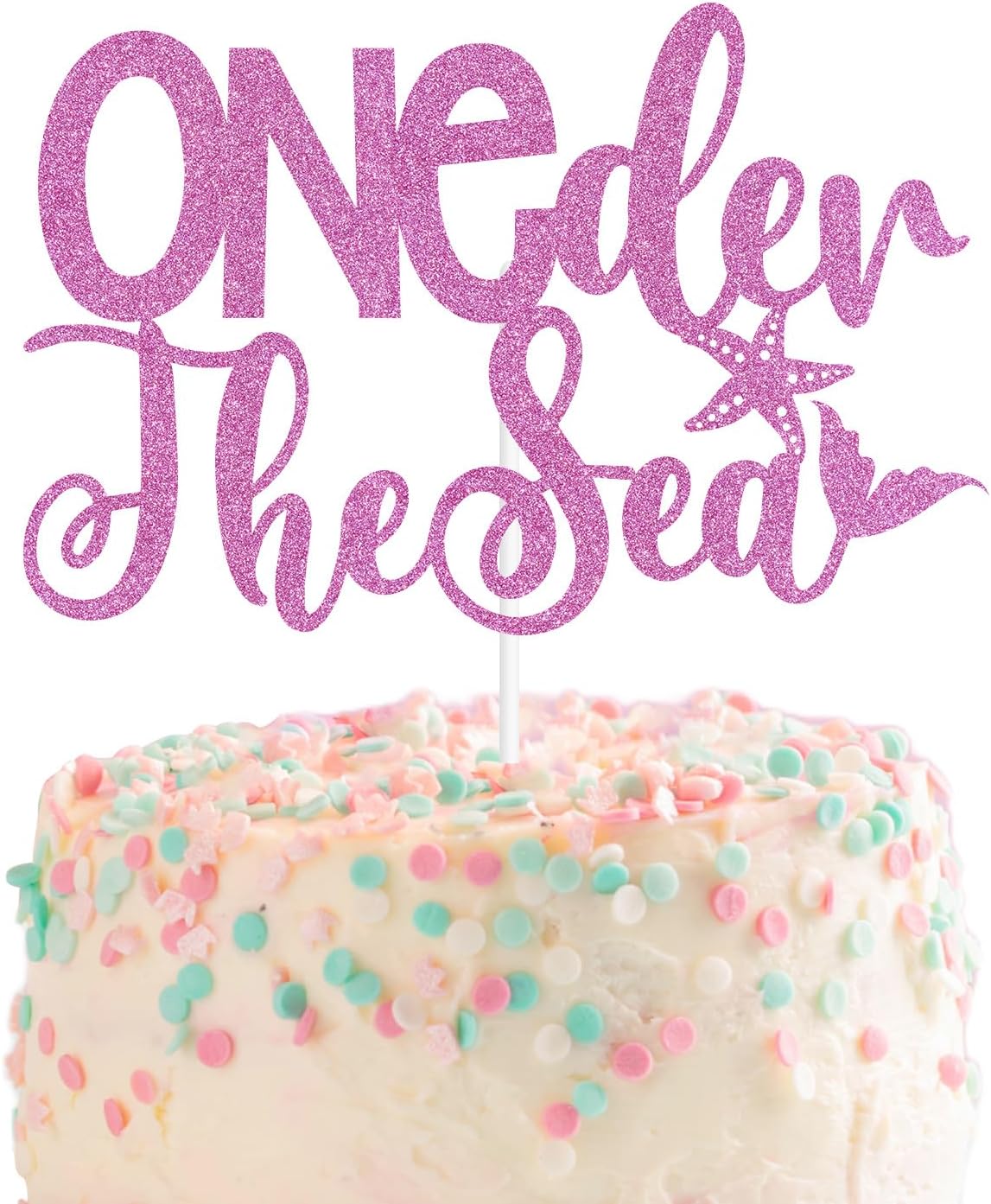 Oneder the Sea Cake Topper, Mermaid 1st Birthday, Under the Sea, Mermaid Happy 1st Birthday Party Decorations