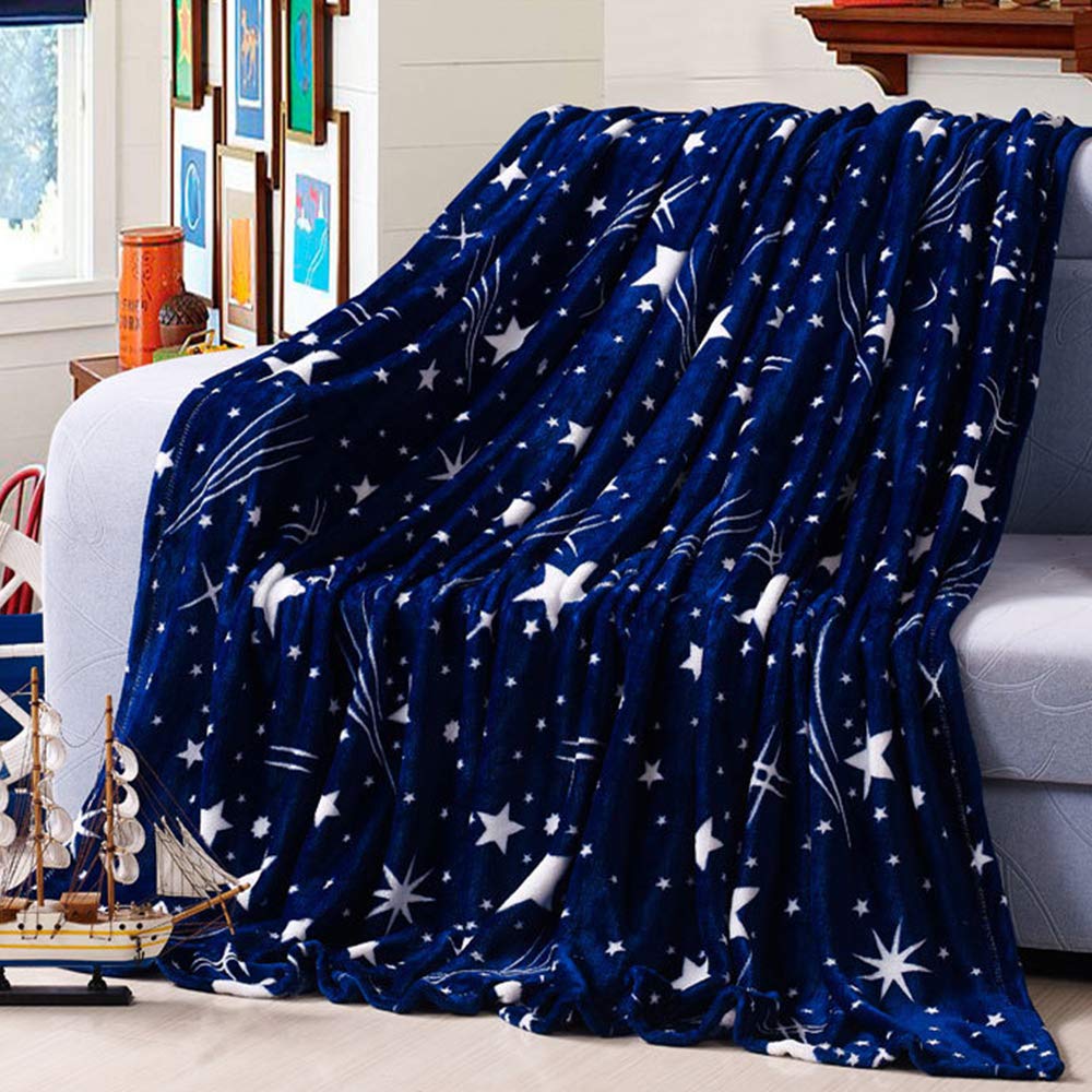 Coperta Letto Stelle Luminose In Flanella, 180x200cm – Morbida, Calda, Peluche, Per Divano E Letto - 5