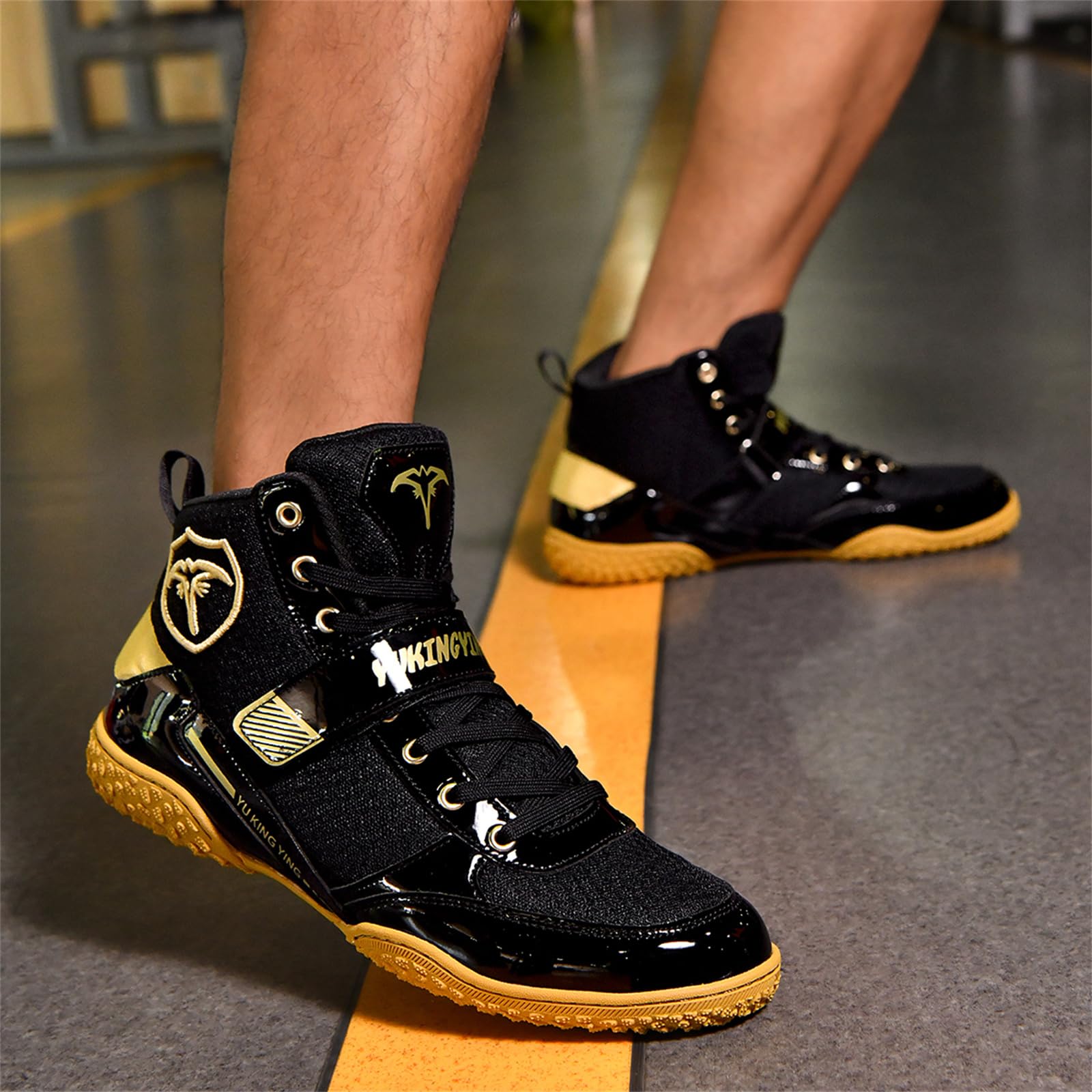 Zapatillas Boxeo Caña Media Hombre Botas Lucha Fitness Transpirables